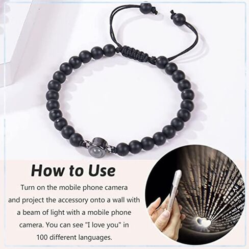 أساور I Love You للأزواج بـ 100 لغة، أساور متطابقة هدايا لصديقك، حبي، زوجي، وعد الخنصر، رجلي، الذكرى السنوية in Kuwait