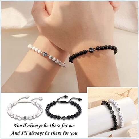 أساور I Love You للأزواج بـ 100 لغة، أساور متطابقة هدايا لصديقك، حبي، زوجي، وعد الخنصر، رجلي، الذكرى السنوية in Kuwait