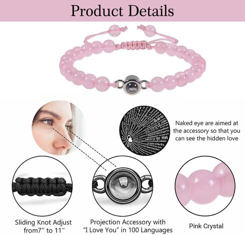 I Love You 100 Languages Couples Bracelets, Matching Bracelets Gifts for Boyfriend,My Love,My Husband,Pinky Promise,My Man,Anniversary in Saudi Arabia