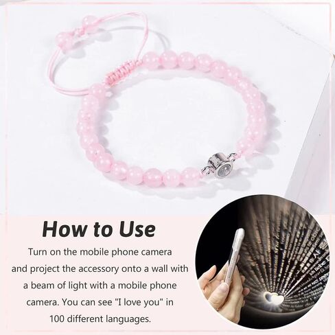 I Love You 100 Languages Couples Bracelets, Matching Bracelets Gifts for Boyfriend,My Love,My Husband,Pinky Promise,My Man,Anniversary in Saudi Arabia