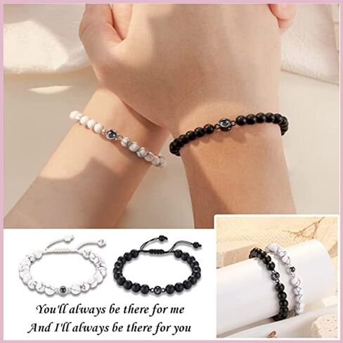 I Love You 100 Languages Couples Bracelets, Matching Bracelets Gifts for Boyfriend,My Love,My Husband,Pinky Promise,My Man,Anniversary in Saudi Arabia