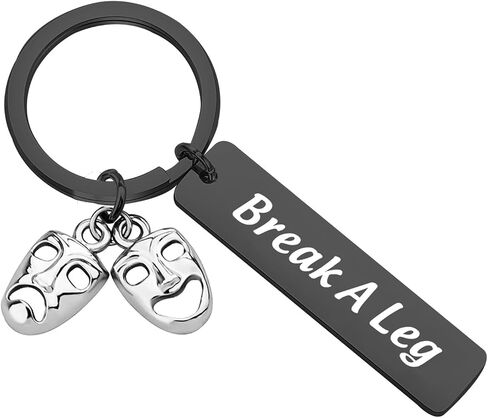 CENWA Theatre Jewelry Theatre Drama Gift Break A Leg Keychain Drama Mask Bracelet Jewelry Tragedy and Comedy Jewelry in Saudi Arabia