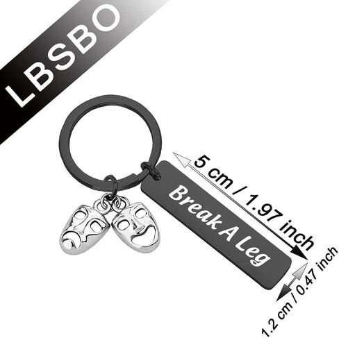 CENWA Theatre Jewelry Theatre Drama Gift Break A Leg Keychain Drama Mask Bracelet Jewelry Tragedy and Comedy Jewelry in Saudi Arabia