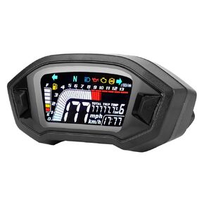 Motorcycle Odometer,Motorcycle Instrument LCD Odometer Waterproof Speed Gauge for 1 2 4 Cylinder Motorbike