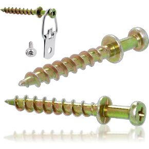 Picture Hanging Screw ,Bear Claw Double-Headed Screw Wall Picture Hangers, 4-in-1 Hanging Hooks for Sawtooth, Wire (20, Black)
