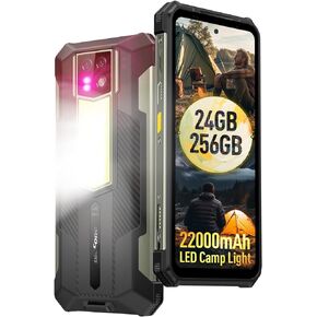 هاتف Ulefone Armor 24 المتين، ضوء تخييم 1000LM IP68/69K، 22000 مللي أمبير (66 وات)، MTK Helio G96 24 جيجابايت + 256 جيجابايت Android 13، كاميرا رؤية ليلية 64 ميجابكسل + 64 ميجابكسل، شاشة 6.78 بوصة FHD + Corning Gorilla، Dual 4G، IR Blaster