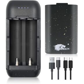 Portable 18650 Battery Charger, Rechargeable Batteries Charger with USB C Input for 3.7V Rechargeable Lithium Li ion Batteries with Protective Cover, Independent Slot