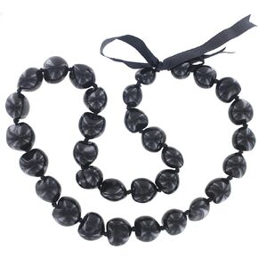Hawaiian Lei Necklace of Black Kukui Nuts