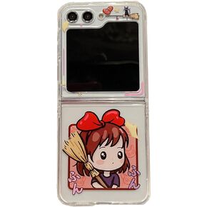 Cute Cartoon Case for Samsung Galaxy Z Flip 5(2023 Release) Funny Kawaii Popular Anime Design Hard PC Phone Protective Cover Gift for Boys Girls (Cat)