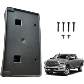 License Plate Bracket - Front License Plate Bumper Mounting Bracket Black Compatible with 2019 2020 2021 2022 Ram 2500 3500 4500 5500 Replacement #68362197AA
