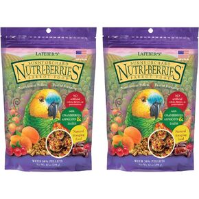 LAFEBER'S Sunny Orchard Nutri-Berries Pet Bird Food, Made with Non-GMO and Human-Grade Ingredients, for Parrots (10 oz Pack of 2)