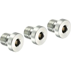 PATIKIL M16*1.5 Internal Hex Head Pipe Fitting Plug, 2 Pack Male Thread 45# Steel Socket Plug with Sealing Ring for Terminate Pipe Ends
