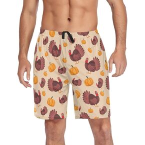 Sloth Horse Print Pajama Bottom Shorts for Men Soft Casual Sleep Lounge Shorts with Pockets S - XXL