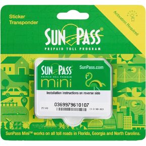Transponder Direct SunPass Mini Sticker for Florida Toll, w/Registration Holder - New Version