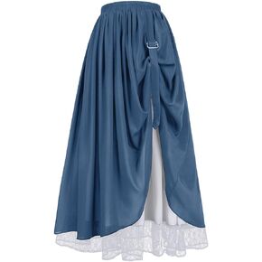 Victorian Renaissance Style Skirt Women's Long Skirt Double Layered Maxi Long Skirt