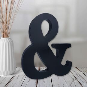 AOCEAN 6 inch Black Wood Letters Unfinished Wood Letters for Wall Decor Decorative Standing Letters Slices Sign Board Decoration for Craft Home Party Projects (A)