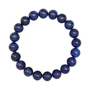 10mm Lapis Lazuli Beaded Bracelet for Men - Prosperity and Wisdom - High Quality Adjustable Stretch Navy Blue Gemstone Beads Mens Bracelet - Made in USA - Meaningful Gift for Men (M)
