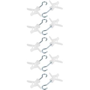 uxcell 10Pcs 8mm-12mm Grip Range Hollow-Wall Anchor Zinc Plated Eye Screw Hook Assortment