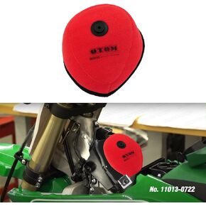 Dirt Bike Dual Foam Air Filter for Kawasaki KX250F 2006-2016/KX450F 2006-2015, Red, No.11013-0722