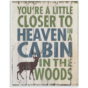 Stupell Industries Closer to Heavin in a Cabin Wall Plaque, 13 x 19, Design by Artist Stephanie Workman Marrott