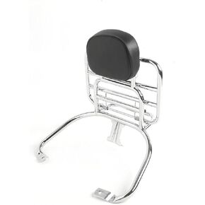 Rear Luggage Rack, Silver Rear Luggage Rack with Backrest Cushion Fit for Vespa Sprint Primavera 50 125 150 250 300 GTS