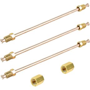 MuHize 3/16 Stainless Steel Brake Line Kit - 16" Brake Lines Kit(Pack of 3) with fittings, Flexible Brake Line with Inverted Double Flared Ends and 2 Connecting Unions