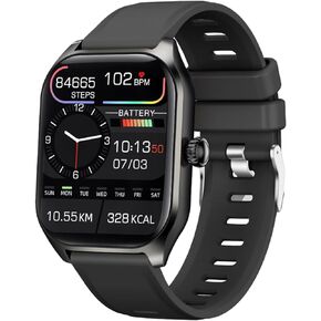 Smart Watch (Answer/Make Calls), 2024 Newest 2.01“Inch Fitness Tracker, Heart Rate/Sleep Monitor/Pedometer/Calories, Multiple Sports Modes, Waterproof Women's Men's Fitness Watch for Android iPhone