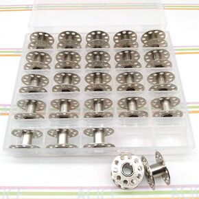LHTACICE Sewing Machine Bobbins SA156 Class 15 bobbins 25PCS with Case for Alphasew 653FA,HA1,PW200, PW200-ZZ,PW400,PW400-ZZ,Atlas Metal FA695 Brother(See DESC,)