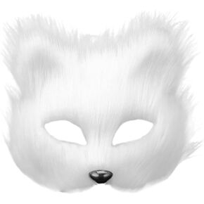 PACKOVE Furry Half Face Mask Fox Mask Therian Mask Masquerade Mask Halloween Animal Mask Halloween Cosplay Costume Props