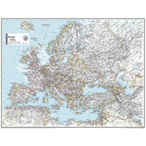 National Geographic Maps: Europe Political Wall Map - Compact - 21.5 x 16.25 inches - Front Lamination