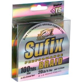 Sufix Performance 100-Yards Spool Size Braid Line (Green, 50-Pound)