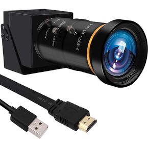 MMlove HDMI USB Camera 4K UHD 30FPS Webcam 10x Optical Zoom USB2.0/HDMI Simultaneous Dual Output 5-50mm Manual Focus Zoom H.264 2X Digital Zoom PC Streaming Web Camera for Conference Raspberry Pi