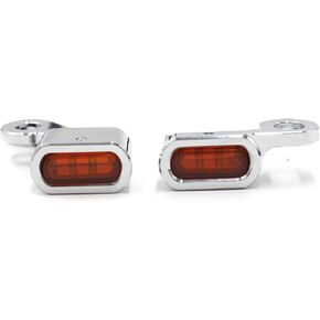 2PCS LED Turn Signals Flowing Handlebar Brake Clutch Marker Light Motorcycle Mini Blinkers Indicator for Harley Sportster XL 1200 883 72 48 Roadster(Black&Orange)