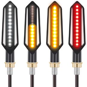 4PCS Motorcycle Indicators Flowing Turn Signal Lights Motorbike Turning Indicators Daytime Running Lights Brake Lights 12V for Motorcycle Motorbike Scooter Quad Cruiser Off Road