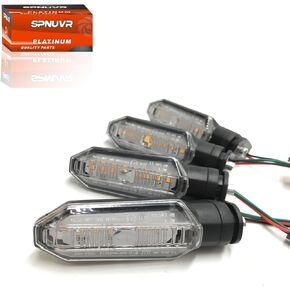 4pcs Motorcycle Turn Signals Lights 8 Leds Water Flowing Indicator Arrow Blinker Lamps Compatible with Honda RS150 XRE300 CRF300 X-ADV (Smoke)
