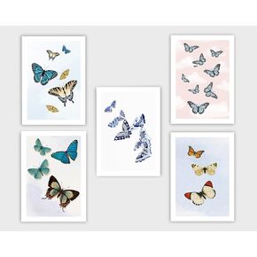Butterfly themed Greeting Cards - Set of 10 - All Occasion 5x7 Note Cards with Envelopes. Blank Inside. Watercolor Designs of Colorful Butterfly Displays.