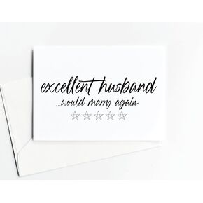 Excellent Husband Would Marry Again, Birthday Card for Husband, Letters To My Husband From Wife, Love Gift for Him, Anniversary Gift from Wife
