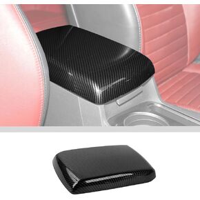 JWWY for Challenger Armrest Cover Case Pad Center Console Cover Decoration Trim for 2015-2024+ Dodge Challenger Interior Accessories, ABS Carbon Fiber