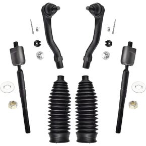 ASTARPRO 6pcs Front Inner and Outer Tie Rod Ends with Steering Rack Boots Compatible with 2002-2003 Lexus ES300 Toyota Camry