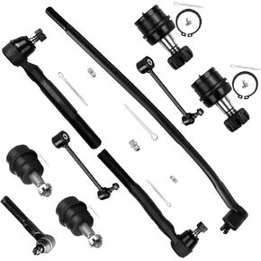 SCITOO 10pcs Suspension Kit Front Inner Outer Tie Rod End Rear Sway Bar Link Front Lower Upper Ball Joint Track Bar Link Fit 2007-2017 For Jeep Wrangler