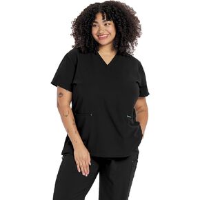 DOLAN Echo V-Neck 2-Pocket CORE Women's Scrub Top, Soft, Strong and Stretchy, 2 Front Drop Pockets