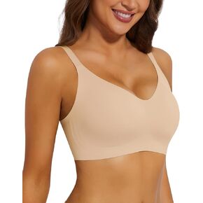 WOWENY Wireless Bras with Support and Lift Seamless Bras Full Coverage Push up Bras for Women No Underwire Comfortable