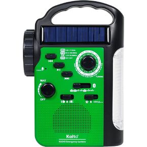 Kaito KA340 Solar Dynamo Hand Crank Rechargeable LED Camping Lantern for Emergency AM/FM/SW NOAA Weather Alert Solar Radio with Bluetooth, Flashlight, Phone Charger, MP3 Player & Siren (Gold)