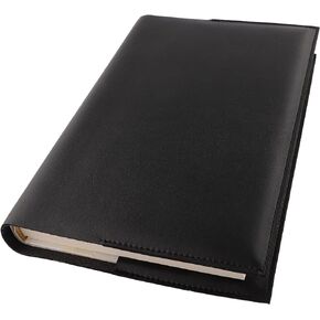 GuardV Faux Leather Cover for Book, Bible, Hardcover, Paperback, and Other (Medium-Large - Black)