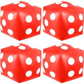 4 Pieces Jumbo Inflatable Dice 12.6 Inch Large Inflatable Dice Fun Giant Inflatable Dice Toy for Indoor Outdoor Lawn Game Pool Party Board Game, Black