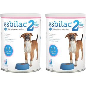 طعام الفطام للجراء الخطوة الثانية من Pet-Ag Esbilac - 14 أونصة، عبوة من 2 - تركيبة فطام الجراء المجففة مع DHA وبروتين الحليب الطبيعي والفيتامينات والمعادن للجراء من عمر 4 إلى 8 أسابيع - سهلة الهضم in Kuwait