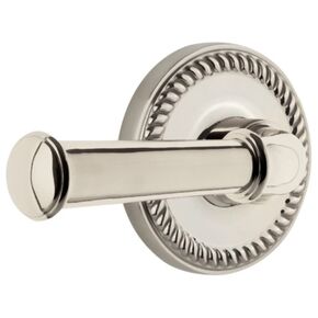 Grandeur Newport Rosette Privacy Georgetown Lever in Polished Nickel