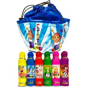 LUCKY LADY DAUBER CO. Bingo Daubers Bag & 6 Pack of Lucky Lady Bingo Daubers Bundle - Bingo Markers Made by Dab-O-Ink - Fun Bingo Daubers for Adults - Brings You Good Luck, Bingo Accessories - Blue