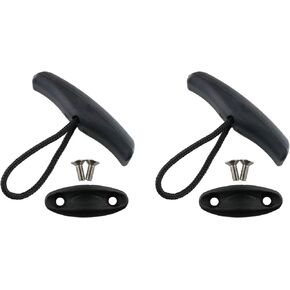 2pcs 10cm Canoe Kayak Handles Carry Kit Heavy Duty Strong Toggle Handle Rope Pull Handle Cord T-Handle with Cord for Canoe