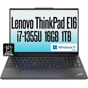 OEM Lenovo Thinkpad E16 16" FHD IPS, Intel Deca Core i7-1355U, 16GB RAM, 1TB NVMe, FP, Backlit KB, WiFi 6, BT 5.1, RJ-45, W11P, Business Laptop